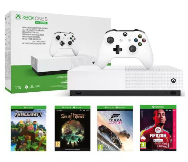 Microsoft Konsola XBOX ONE S 1TB All-Digital Edition +Sea of Thieves+M - 1381806 - zdjęcie